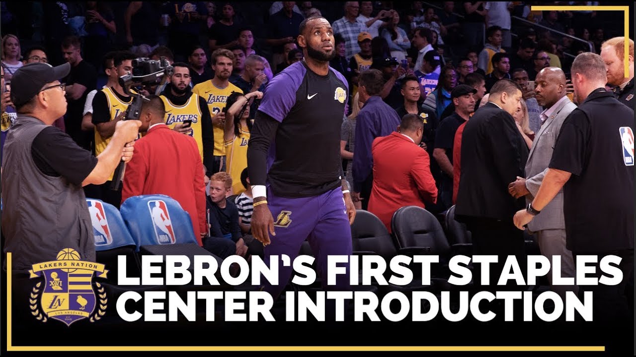 Lakers Video Crowd Reaction To Lawrence Tanter Introducing Lebron James For First Time At Staples Center Lakers Nation