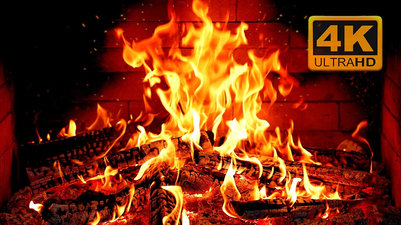 4K Cozy Fireplace 🔥 Crackling Fire Sounds for Sleep & Deep Relaxation ...