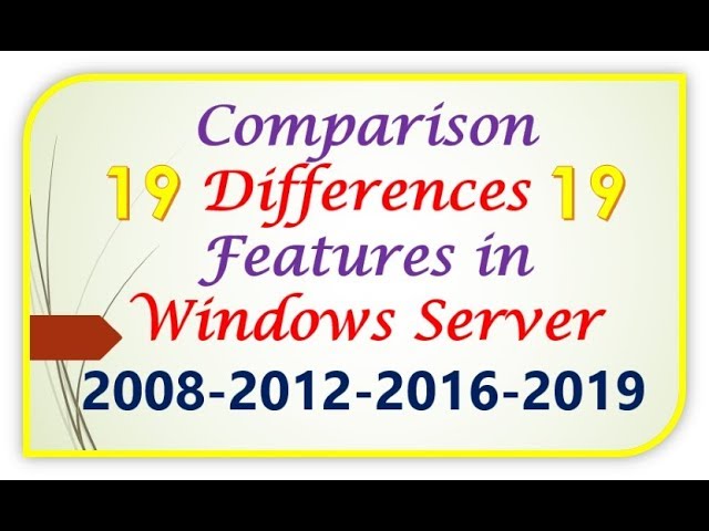 jubilæum Verdensrekord Guinness Book Bevægelig Server 2008-2012-2016-2019-Differences-Features-Comparison, 19 New Features  in Server 2019 - YouTube