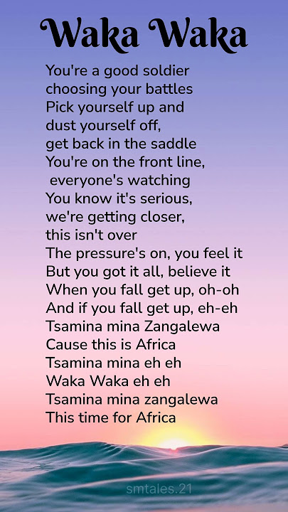Waka Waka - Shakira ft. Freshlyground #lyrics #song #shorts