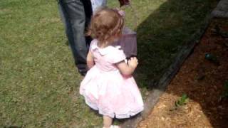 Emily easter egg hunting 2009