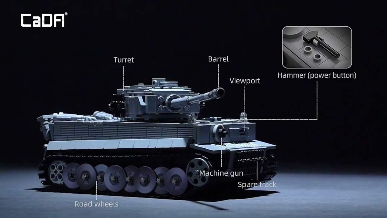 Cada 925pcs City Remote Control Ww2 Military Army Tiger Tank B