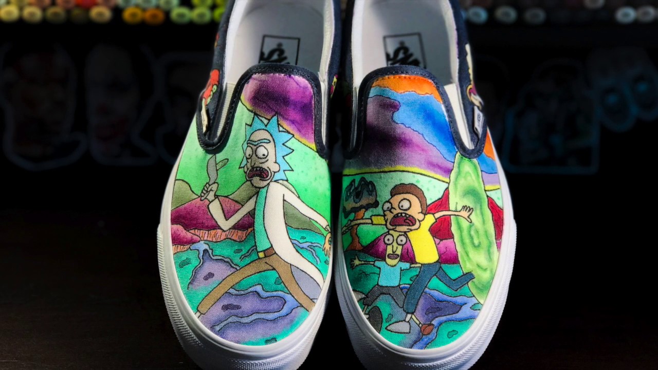 Rick & Morty Custom Vans Timelapse - YouTube