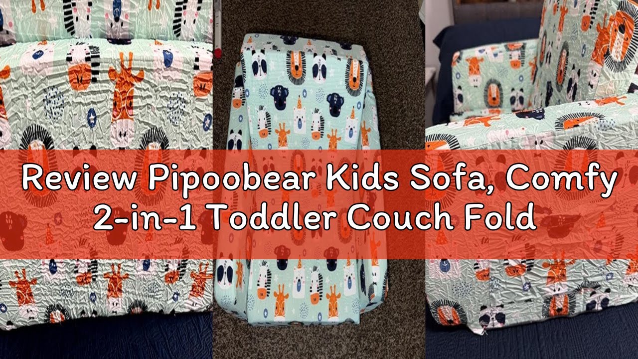 Review Pipoobear Kids Sofa, Comfy 2-in-1 Toddler Couch Fold Out, Convertible Sofa to Toddler Lounge