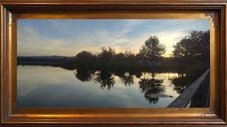 Tree Reflection at Sunset Art TV Frame Wallpaper