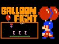 Balloon fight fc  famicom  nes version  24phase session for 1 player balloon trip included 