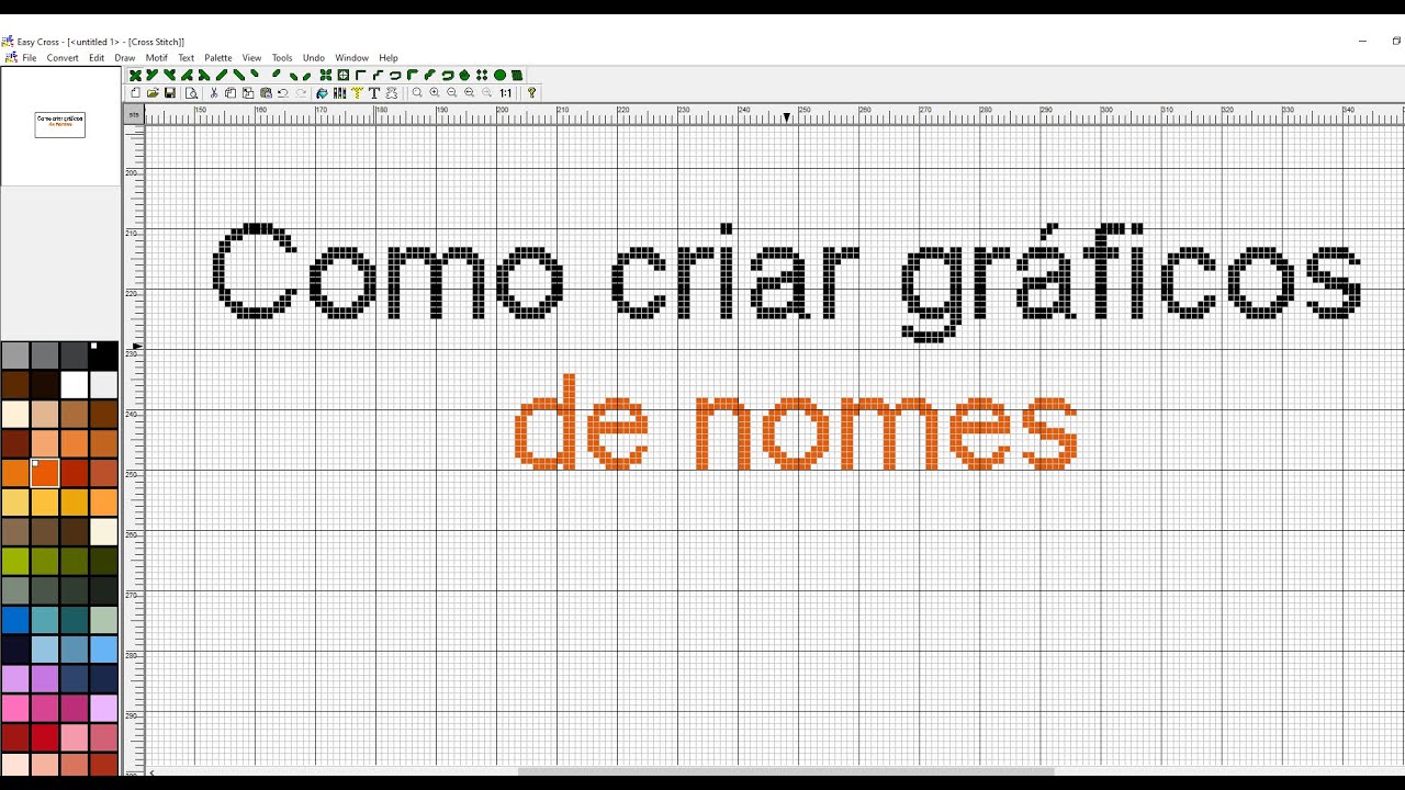 COMO CRIAR GRÁFICO DE NOME EM PONTO CRUZ