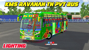 🎀🤩NEW KMS RAVANAN PVT BUS MOD|LIGHTING🔥|BUSSID REVIEWS😎