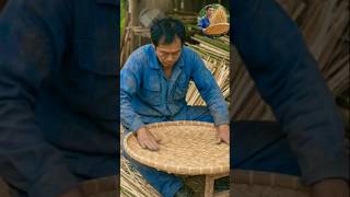 Raw bamboo → Perfect grain basket 🔥 Watch till end #satisfying#bamboo#asmr  #basket#handmade #craft
