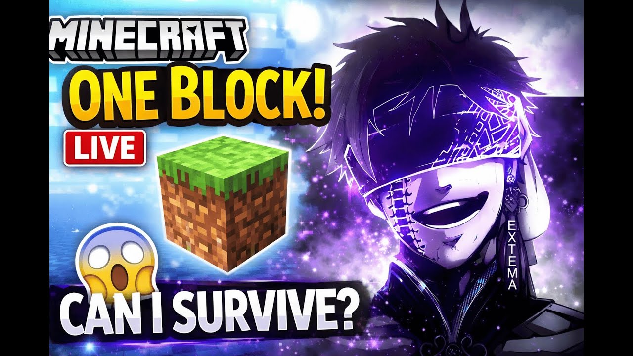 Can I Survive on ONE BLOCK? 🧱 Minecraft Live Stream PART -2 - YouTube