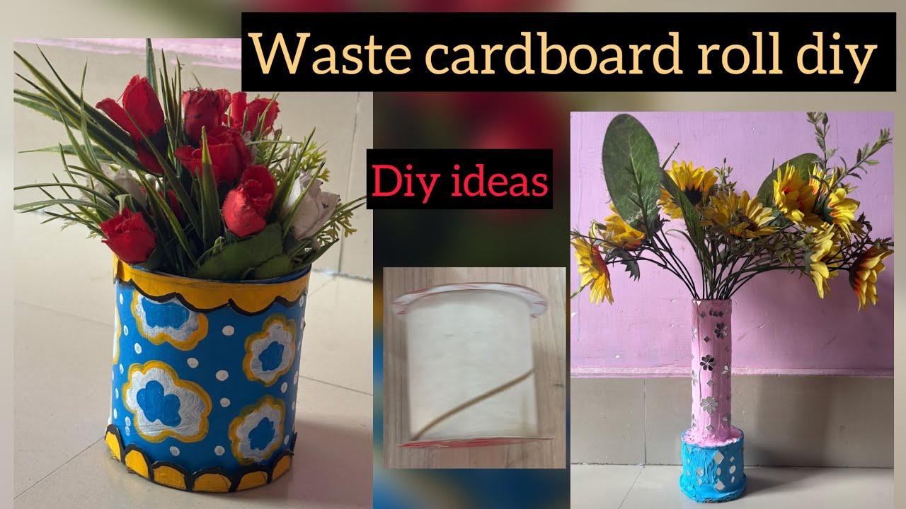 CARDBOARD ROLL DIY || waste tape roll & cardboard roll se diy|| best out of waste || diy 💡