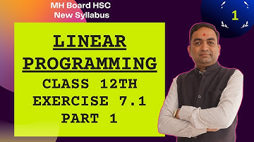 Linear Programming Exercise 7.1 Class 12th Part 1