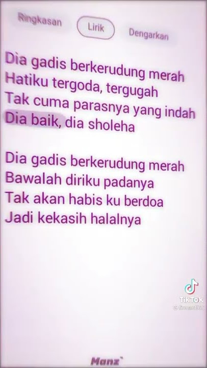 lirik lagu dia gadis berkerudung merah