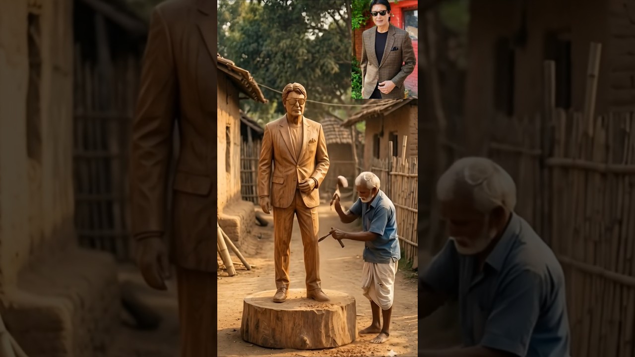 Rajesh Hamal Wooden Sculpture | Legendary Nepali Icon in Wood 