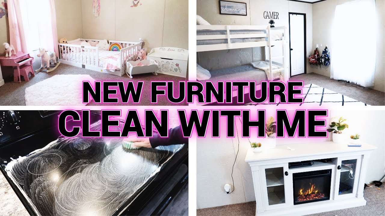 NEW FURNITURE CLEAN WITH ME SPEED CLEAN/cleaning motivation/organization/mom life 