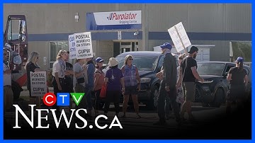Striking postal workers target London Purolator facility
