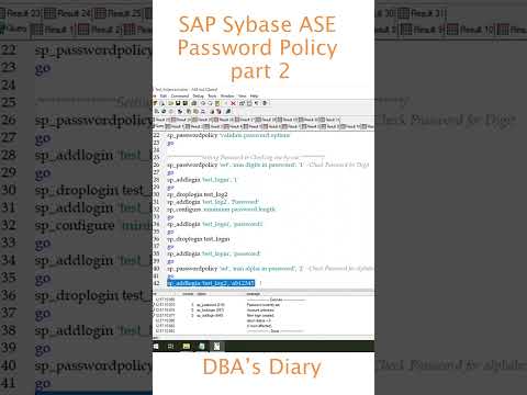 All About SAP Sybase ASE Password Policy Part-02