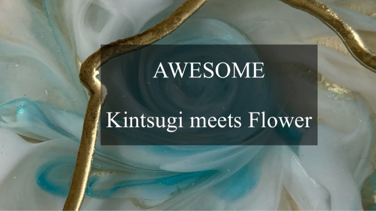 #261 Awesome - Kintsugi meets Flower - Resin Coaster Set