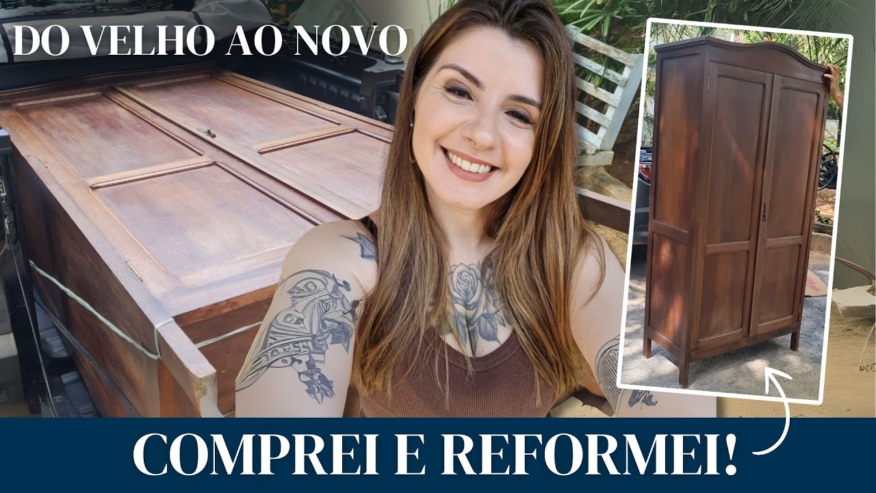 Transformei esse MÓVEL ANTIGO e VOCÊ NÃO vai ACREDITAR NO RESULTADO! FICOU INCRÍVEL! - #dolixoaoluxo