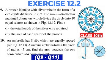 Area Related To Circle Exercise 12.2 (Q9, Q10 & Q11) Class 10  Maths Easy Solutions