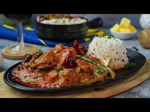 Sizzling Chicken Jalfrezi With Rice Recipe by SooperChef