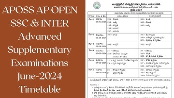 💯✍️💐 APOSS AP OPEN 10TH & INTER Advanced Supplementary Examinations June-2024 Timetable ✍️💐
