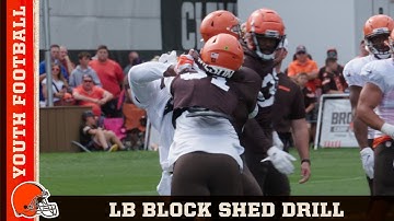 LB Block Shed Drill - Play Football Tip of the Week | Browns Youth Football