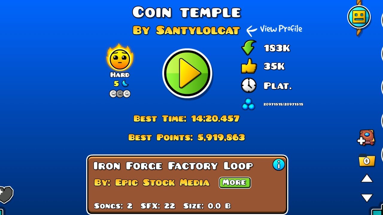 GD coin temple speedrun (2 coins) - YouTube