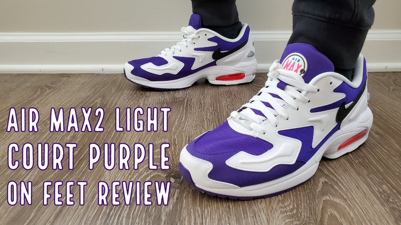 Air Max2 Light Court Purple On Feet Review (AO1741 #CourtPurple - YouTube