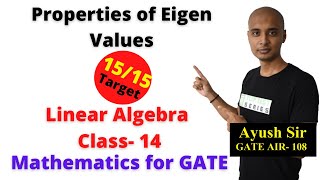 Properties of Eigen Values in Hindi, Mathematics Lectures for GATE Class- 14, Linear Algebra