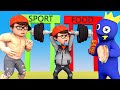 Food run nick fat boy challenge  scary teacher 3d vs rainbow friends