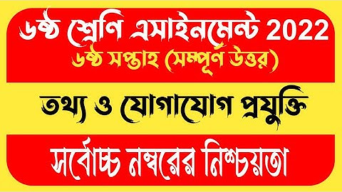 Class 6 ICT Assignment 6th Week | Assignment Class 6 2022 6th Week | Class 6 6th week ict assignment