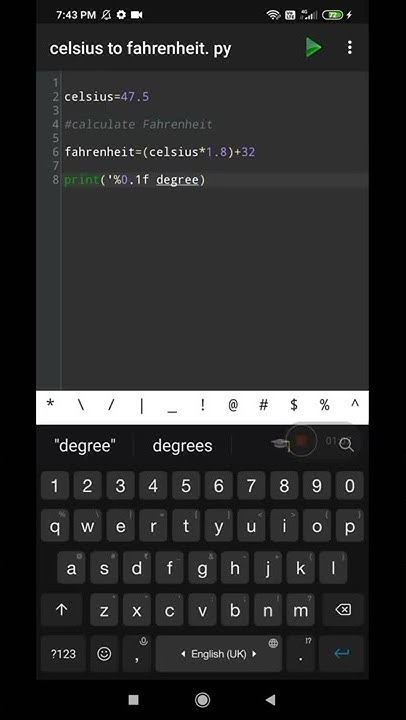 #PYTHON :convert Celsius to Fahrenheit. ...... - YouTube