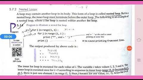 Nested for loop in Python (Flow of Control Statements)  Sub IP  Class xi