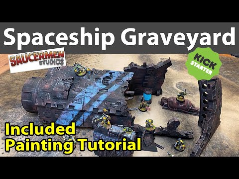 Spaceship Graveyard Terrain by Saucermen Studios Kickstarter