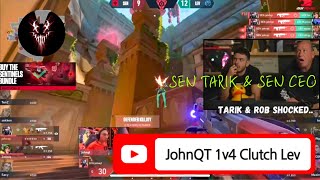 Sen Tarik \& Sentinels CEO Rob reacts to JohnQT 1v4 Clutch vs Leviathan Lev vs Sen