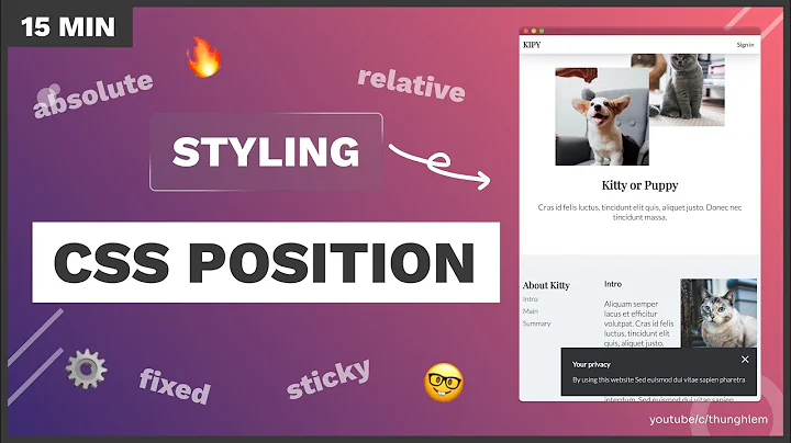 Learn CSS Position (relative, absolute, fixed, sticky, float) with 5 practical tasks - CSS tutorial