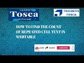 Tosca Real Time Scenario: How to get the count of Repeated Cell Text in a WebTable