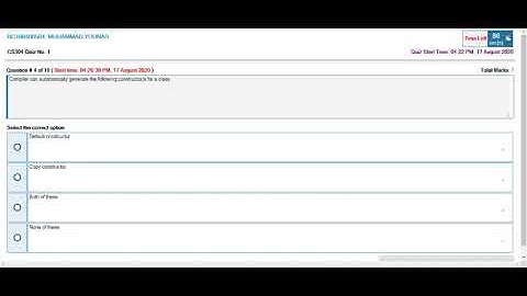 CS304 Quiz 1 Solution II VU, HMY Studio II Virtual University II Object Oriented Programming