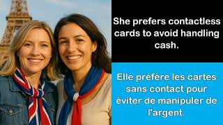 Say it in French I She prefers contactless cards to avoid handling cash