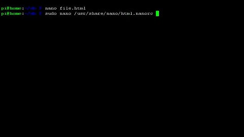 Nano Text Editor Change Html Syntax Color  Raspberry Pi Linux
