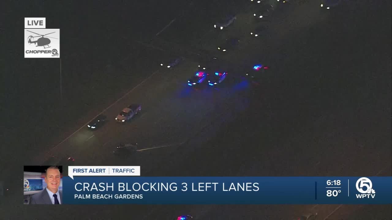 Deadly crash blocks southbound lanes on I-95 in Palm Beach Gardens ...