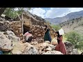 Building a stone shelter under a 300 ton rock nomad life iran 2023