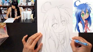 TUTO DESSIN COMMENTÉ papier-crayon KONATA IZUMI LUCKY STAR fan-art portrait fille manga facile