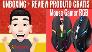 Unboxing e Review de um Mouse Gamer RGB K2 Grátis do Aliexpress