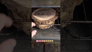 Turning a log into a clock takes time. #woodworking #wood #woodwork #shorts #funny #jokes #wip #joke