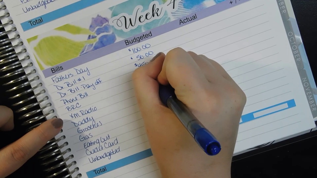 June 2020 | Week 4 Budget Setup | Erin Condren Deluxe Monthly - YouTube