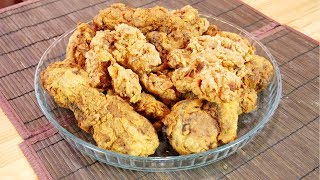 Курица в панировке, обжаренная в казане Курица в панировке, обжаренная в казане