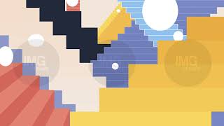 Colorful abstract staircase composition 2D animation concept