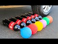 Coca Cola Con Globos VS Rueda De Coche Aplastando Cosas Crujientes Y Suaves 